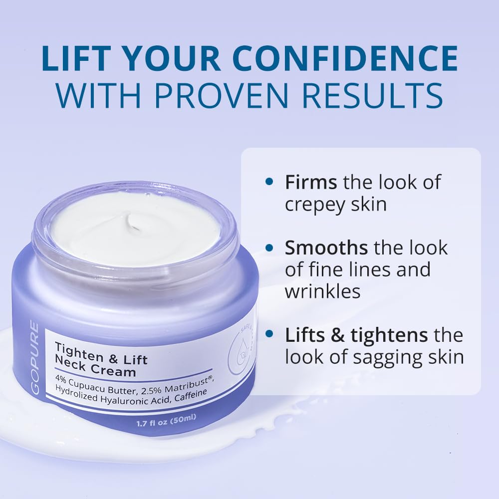 goPure Neck Firming Duo, Tighten & Lift Neck Cream, Refine & Renew Body Scrub, 2 piece set