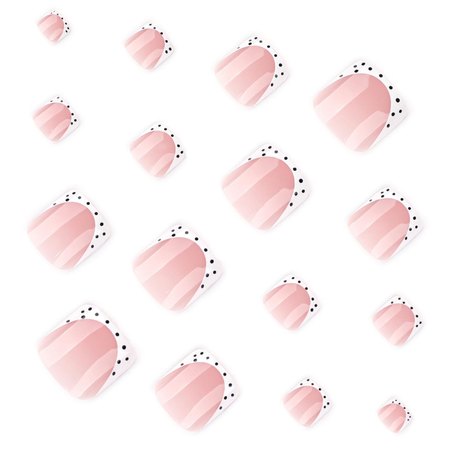 RUOKEXIN Short Press on Toenails White French Tip Fake Toenails with Designs Square Toe Nail Press ons Sparkly Artificial Nails for Women 24Pcs