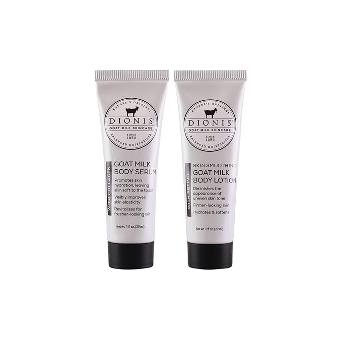 Dionis Body Treatment Goat Milk Duo - Body Lotion with Retinol and Body Serum with Collagen For Smoother and Younger Skin