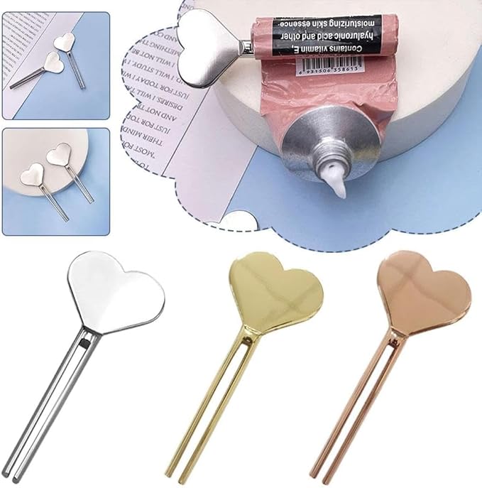 Metal Manual Toothpaste Squeezer, Stainless Steel Dispenser Tube Squeezer, Hand Cream Tube Key Roller Set, Metal Tube Squeezer Rolling Key for Bathroom Cosmetic Safety, Aids and Accessories