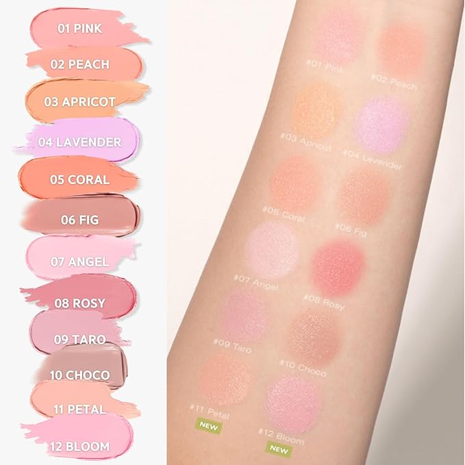 BBIA Ready To Wear Downy Cheek Cream Blush - Creamy Blendable & Buildable Blush Dewy Texture & Matte Finish High Pigment Longlasting Lightweight Natural Face Makeup (12 DOWNY BLOOM)