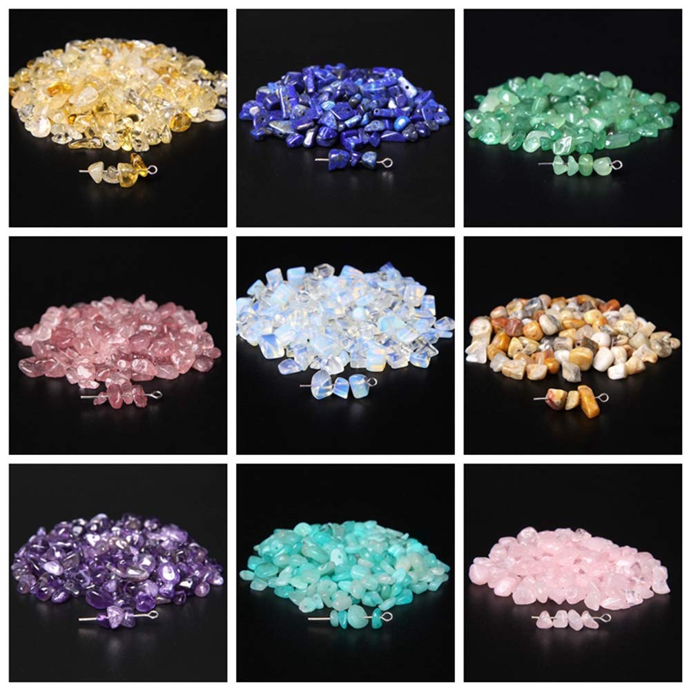 Natural Chip Stone Beads 5-8mm Ceramic Whiteware 400 Pieces Irregular Gemstones Healing Crystal Loose Rocks Bead Hole Drilled DIY for Bracelet Jewelry Making Crafting (5-8mm, Ceramic Whiteware Stone)