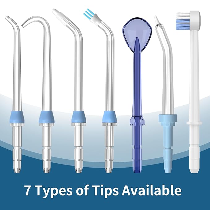 Replacement Heads for Waterpik, Replacement Picks for Water Pik Water Flosser (8 Implant Denture Tips + Storage Case + Travel Case)