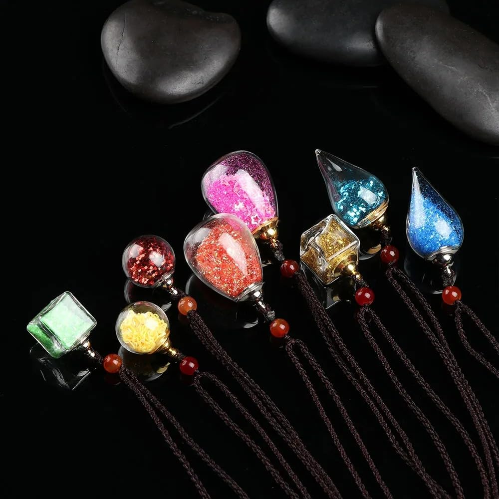 925 Sterling Silver Blood Vial Necklace For Women and Men - Glass Pendant Perfume Bottle Necklace - Water Container Jar Necklaces For Liquid Oil Diffuser Jewelry