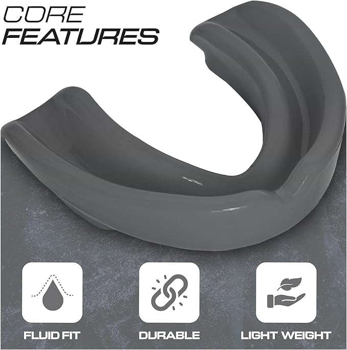 Sports Mouth Guard for Kids,Youth,Boys,Girls,Child Teen Mouthguard with Case (BPA Free) for Boxing, Martial Arts,MMA Karate,Lacrosse,Football,Soccer and All Contact Sports (Silver)