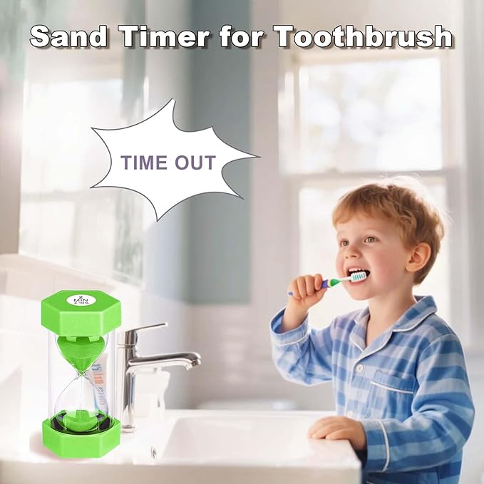 Sand Timer 1 Minute Hourglass, Unbreakable 1min Sand Clock, Plastic Reloj De Arena 1 Minutos, Colorful Hour Glass Sandglass for Classroom Games(Green)