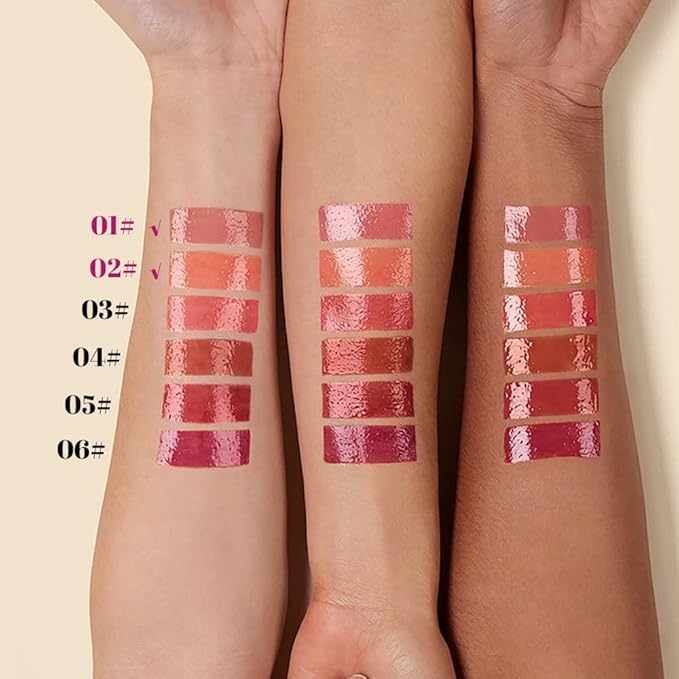 Plumper Moisturizing Butter Lipstick for Women, Natural Tinted Lip Balm Shine Nourishing Hydrating Lip Gloss Stain for Dry Lips, Lightweight Lip Liner Care Makeup, Vegan, 2Pc Pale Nude & Orange