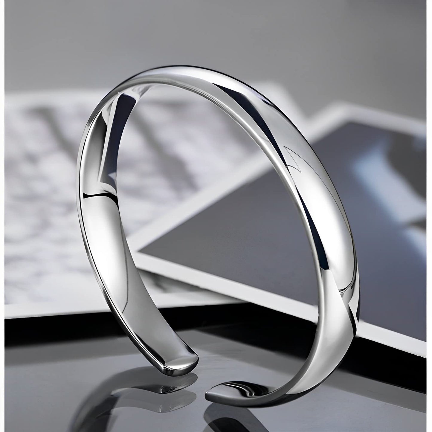 Sterling Silver Bangle Bracelets for Women, Mothers Day Gifts for Mom, Handmade Cuff Bracelet Jewelry, Mom Gifts, Christmas Gifts, Birthday Gifts for Women (Cuff-1)
