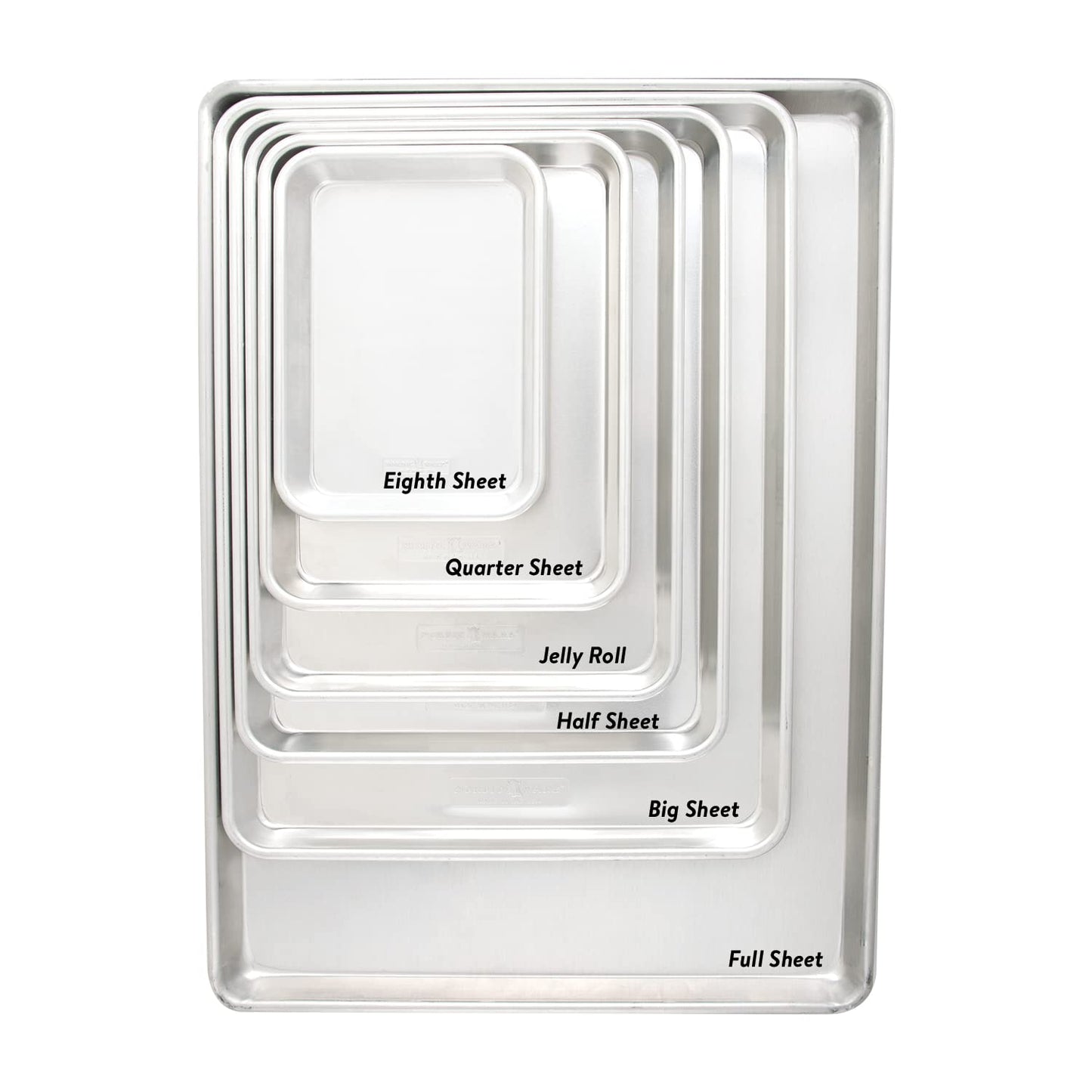 Nordic Ware Naturals Half Sheet and Quarter Sheet Baking Set - USA Made Aluminum Commercial Quality Sheet Pans for Baking or Roasting, Encapsulated Galvanized Steel Rim Prevents Warping