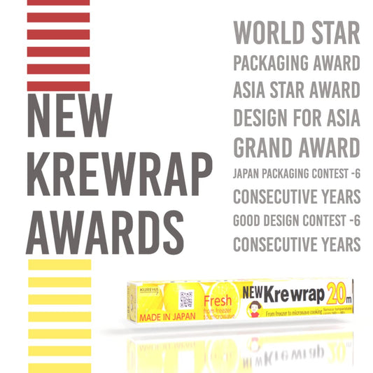 KUREHA Krewrap Plastic Cling Wrap, Pack of 6, 65 sq ft. Per Roll, Clear