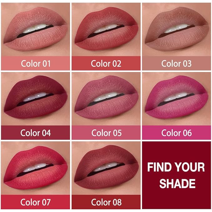 Dark Red Gradient Matte Lipstick Crayon Lip Liner pencil,Crayon Form and Cone Tip 2-in-1 Lip Liner and Lipstick Lip Combo Set Achieve Flawless Contour Gradual Ombre Effect lip Pencil for Old Women