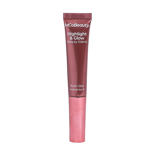 MCoBeauty - Highlight and Glow Beauty Wand - Buildable Liquid Highlighter - Radiant Pink Shade - Liquid Cream with Cushion Applicator for Soft, Radiant Finish - Highlighters Makeup