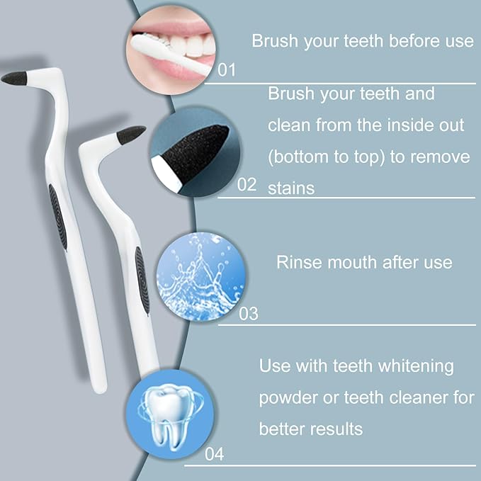 3Pcs Teeth Stain Remover,Tooth Stain Eraser,Tartar Eraser Polisher,Dental Plaque Tool,Eraser for Coffee Stain Teeth Whitening Cleaning Polishing Kit (white)