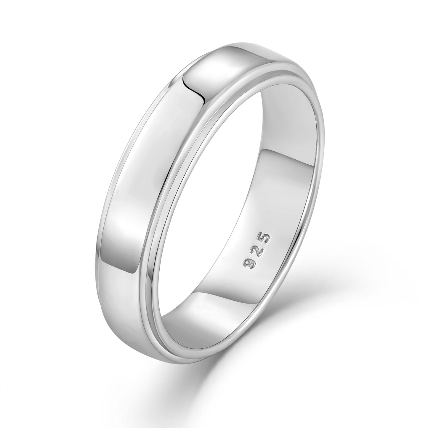 STARCHENIE 5mm Wedding Band Ring, 925 Sterling Silver Comfort Fit, Classic Style, Sizes 11