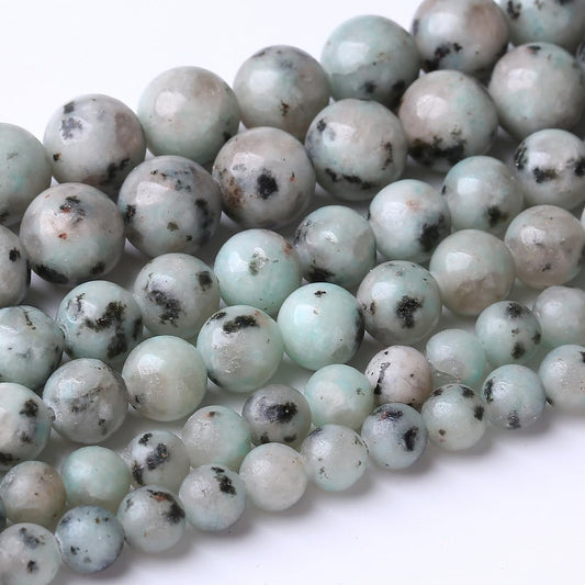 60PCS 6MM Mint Sesame Jasper Stone Beads Energy Healing Beads for DIY Jewelry Bracelet Necklace Making for Jewelry Making 15Inch