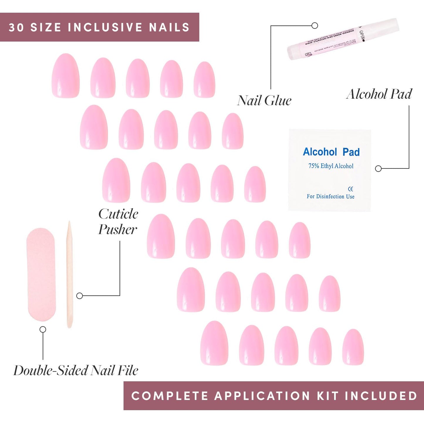 Glamnetic Press-On Nails Bundle - Stardust, Fairy Dust & Think | Oval Glossy Light Yellow Fake Nails | Oval Beige-Pink False Nails with a Metallic Finish | Light Pastel Short Ova