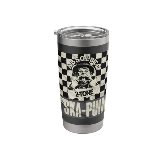 Anti-Racist Ska Punk 2-Tone Chess Checked OI Rude Boy Stainless Steel Insulated Tumbler