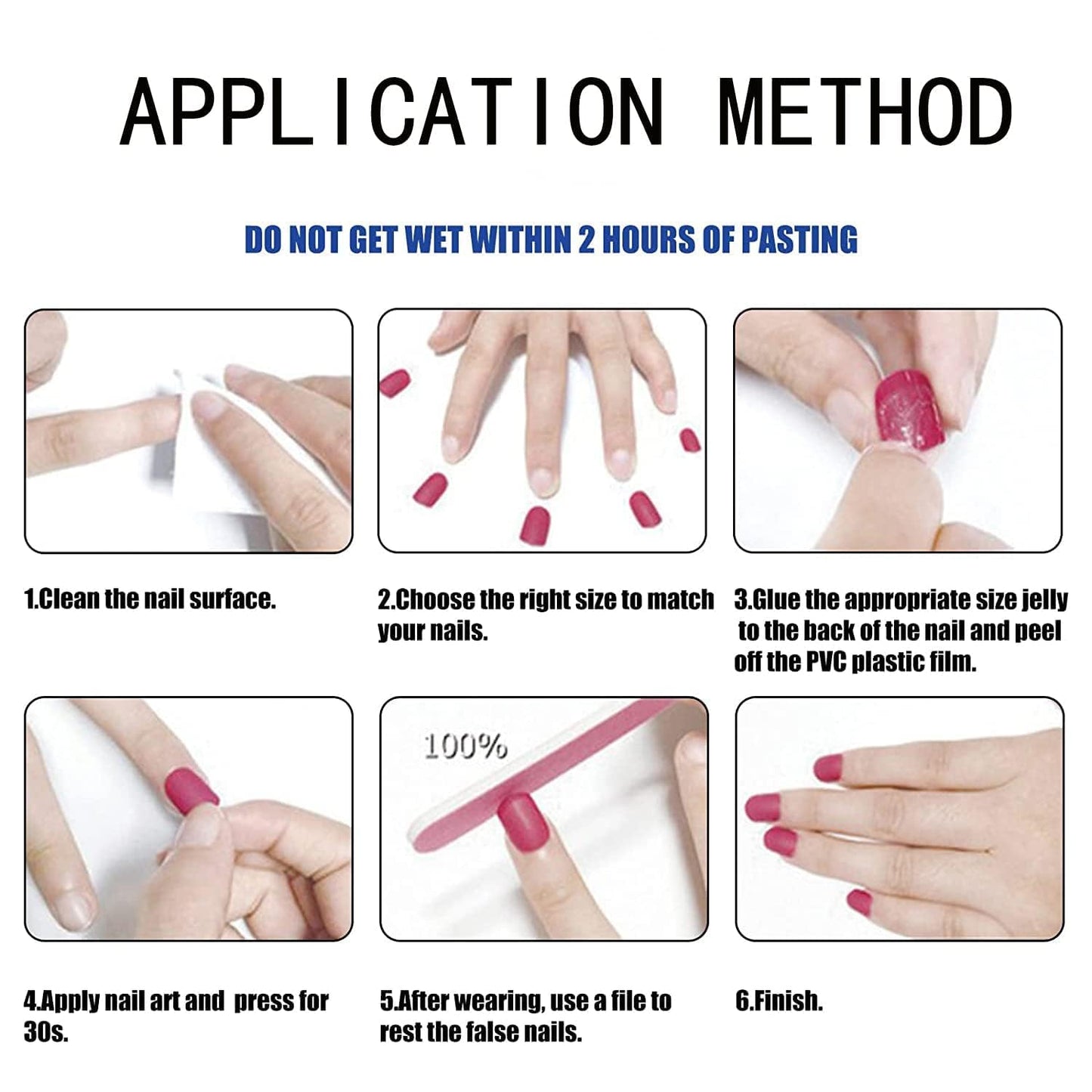 24Pcs Press on Nails Short Square False Nails with Cute Strawberry Nails Press on with Flower Leaves Design Black Acrylic Fake Nails Summer Full Cover Gloss Glue on Nails for Women Girls