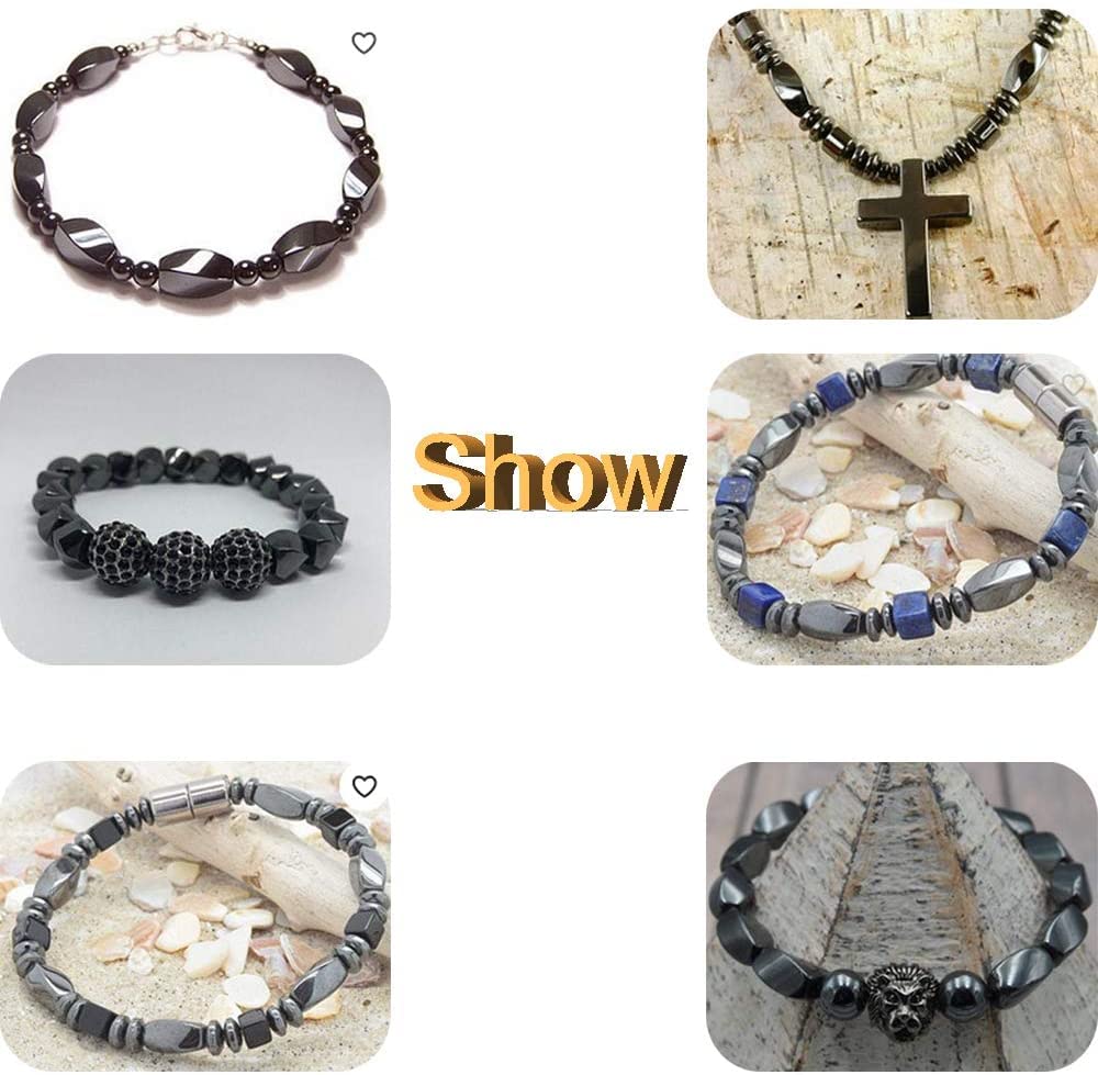 HAAMIIQII 90pcs 6mm Natural Black Hematite Loose Gemstone Beads Star Shape Spacer Stone Beads for Jewelry Making DIY Bracelets Necklaces Crafting
