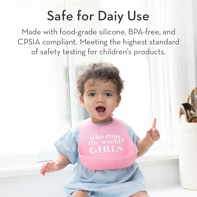 Bella Tunno Wonder Bib - Adjustable Silicone Baby Bibs for Girls & Boys, Durable and Waterproof BPA Free Silicone, Just like Dad