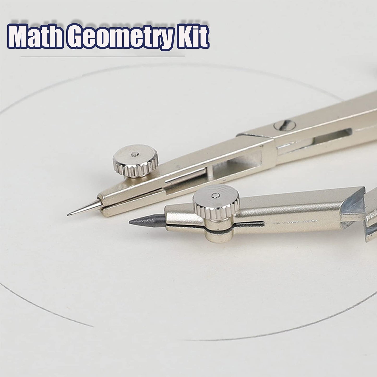 13 Pcs Compass and Protractors Set Math Compass Geometry Tool Metal Geometry Kit Precision Drawing Tool Circle Triangle Ruler Protractor with Storage Case for Kids Architects Engineers Students
