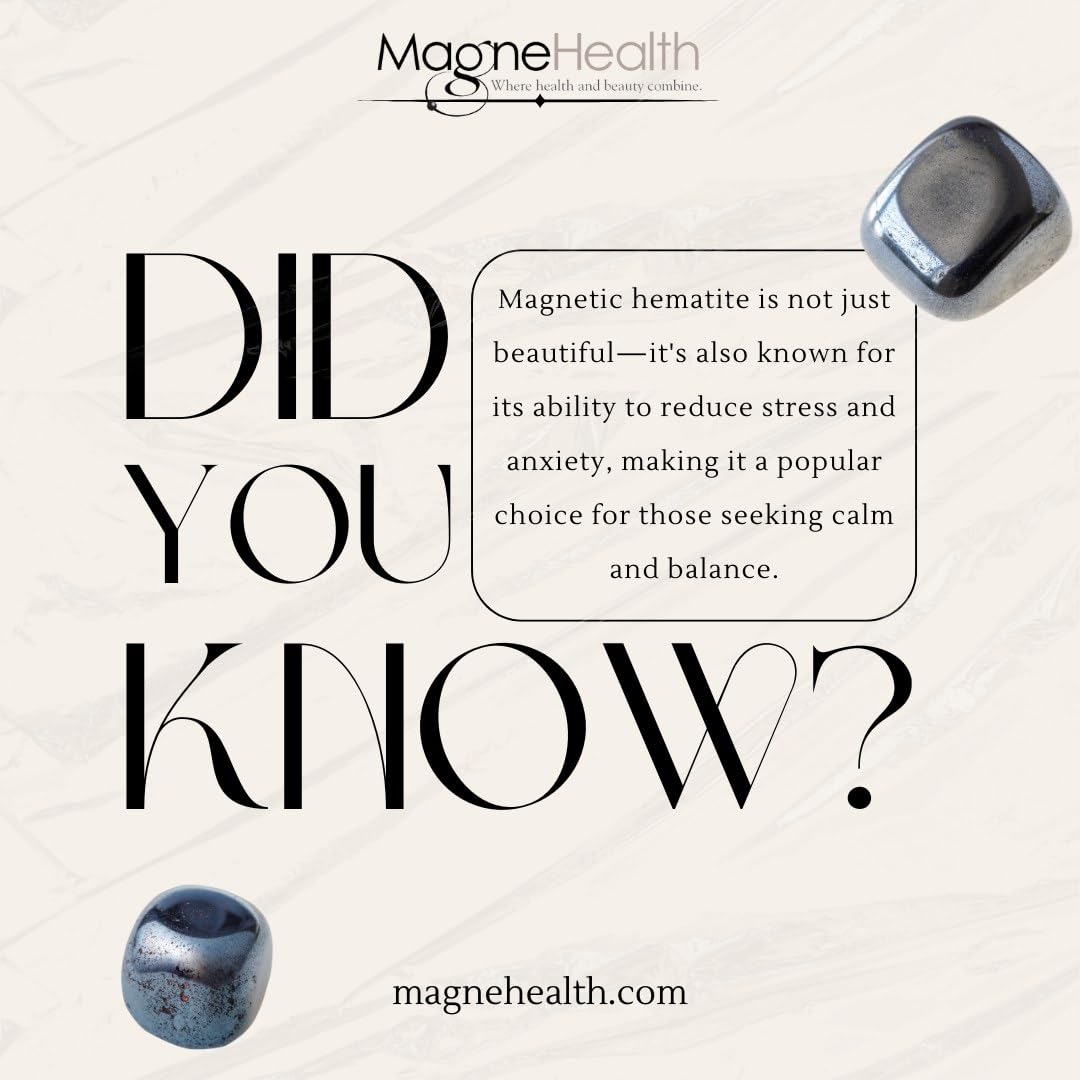 MAGNEHEALTH Hangover Ring, Thin Beveled Magnetic Hematite Band Ring, Hematite Band in Beveled Design for Magnetic Therapy, Acupuncture Ring - Size 9