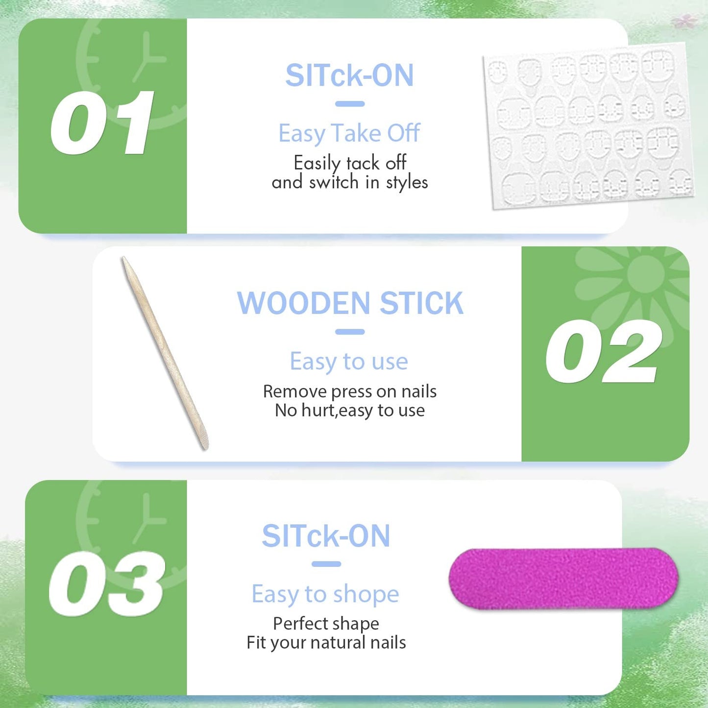White Press On Nails Medium Long Square, Xcreando Medium Coffin Nails Acrylic Nails Press ons Glue on Nails Medium Length, Solid Color Fake Nails for Women, Natural Thick Artificial Nails Stick on