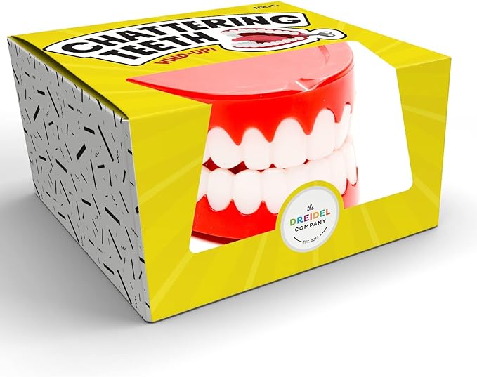 The Dreidel Company Wind Up Teeth Chomping & Chattering Teeth Toys for Kids Birthday Party Favors, Novelty and Gag Gifts, 2.5" Inches (120-Pack)