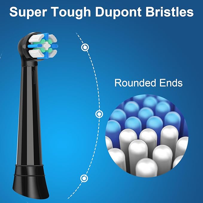 8 Pack iO Replacement Heads Compatible with Oral B iO, for Oral B iO 2/3/4/5/6/7/8/9/10 Series Toothbrushes, Medium Bristles, Soft Yet Effective, Black