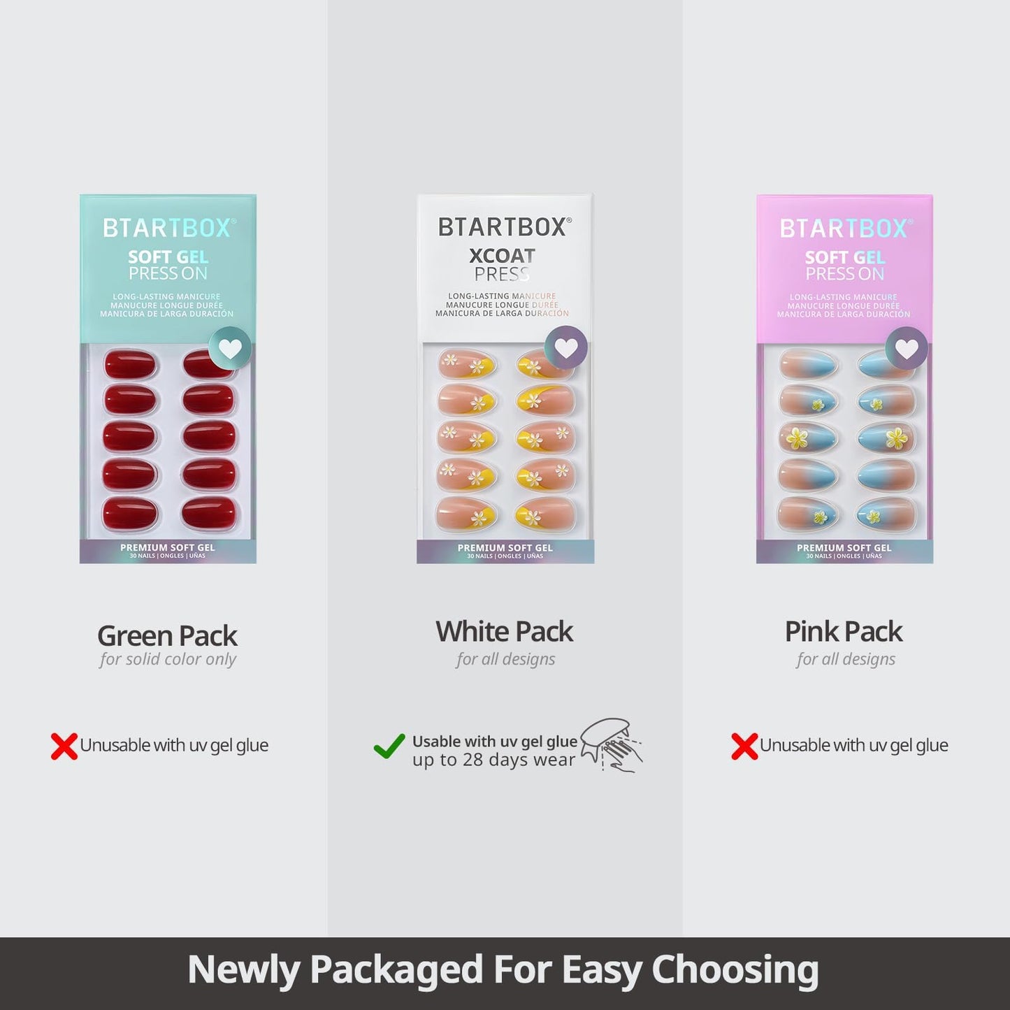 BTArtbox French Tip Press On Nails - The Big Day, Easy-to-Apply White Flower Almond Press On Nails with Glue and Adhesive Tabs in 16 Sizes - 32 Nails All-in-One Kit