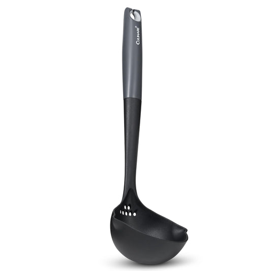 Culinare Soup Ladle with Dual Pouring Spouts & Herb Stripper – Heat-Resistant, Non-Stick Safe Serving Spoon for Soups, Stews & Sauces – Ergonomic Handle, Dishwasher Safe, Easy Storage