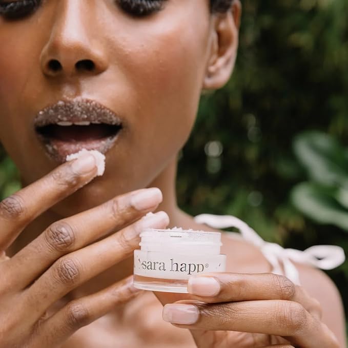 sara happ The Lip Scrub: Exfoliating Lip Treatment, Moisturizer for Dry and Flaky Lips (Coconut)