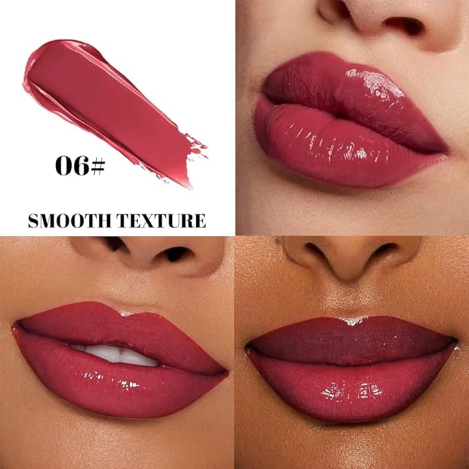 Plum Plumper Moisturizing Butter Lipstick for Women, Natural Tinted Lip Balm Shine Nourishing Hydrating Lip Gloss Stain for Dry Lips, Lightweight Lip Liner Care Makeup, Vegan 1Pc Dark Plum Wine