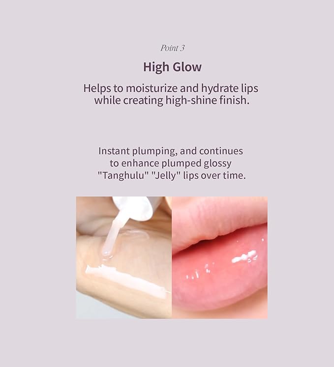 Heart Percent Dote On Mood Top Coating Lip Plumper, High-Shine Glossy Finish Gold & Pink Pearl Sparkles Lip Gloss 04. Warm Glitter