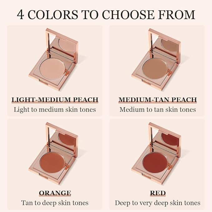 Viralvera Colored Clay Undereye Corrector, Colored CC Undereye Corrector, Eye Concealer Color, Clay Neutralizing Makeup Under Eye Hydrating Concealer with Brush