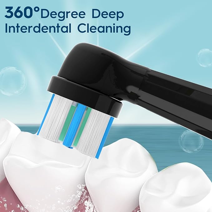 iO Replacement Heads Compatible with Oral B iO 2/3/4/5/6/7/8/9/10 Series Electric Toothbrush,IO Toothbrush Heads Compatible with Oral B iO,Medium-Hard bristles Care for Your Teeth,Black