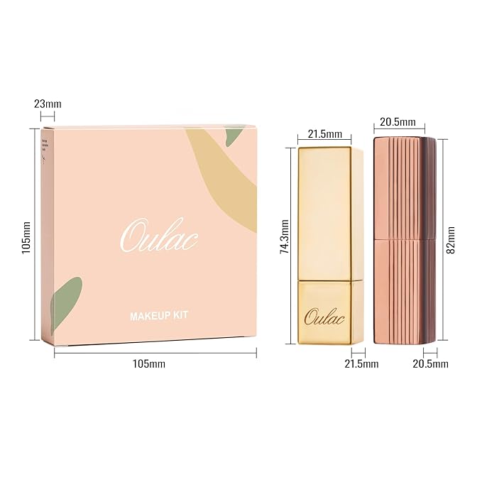 Oulac Metallic Puple Lipstick Set 3PCS, Comfortable Creamy Texture, Smooth No Grainy Feeling, Vegan & Gluten Free, Full-Coverage Lip Makeup, 3 X 4.3 g, 606+04+14