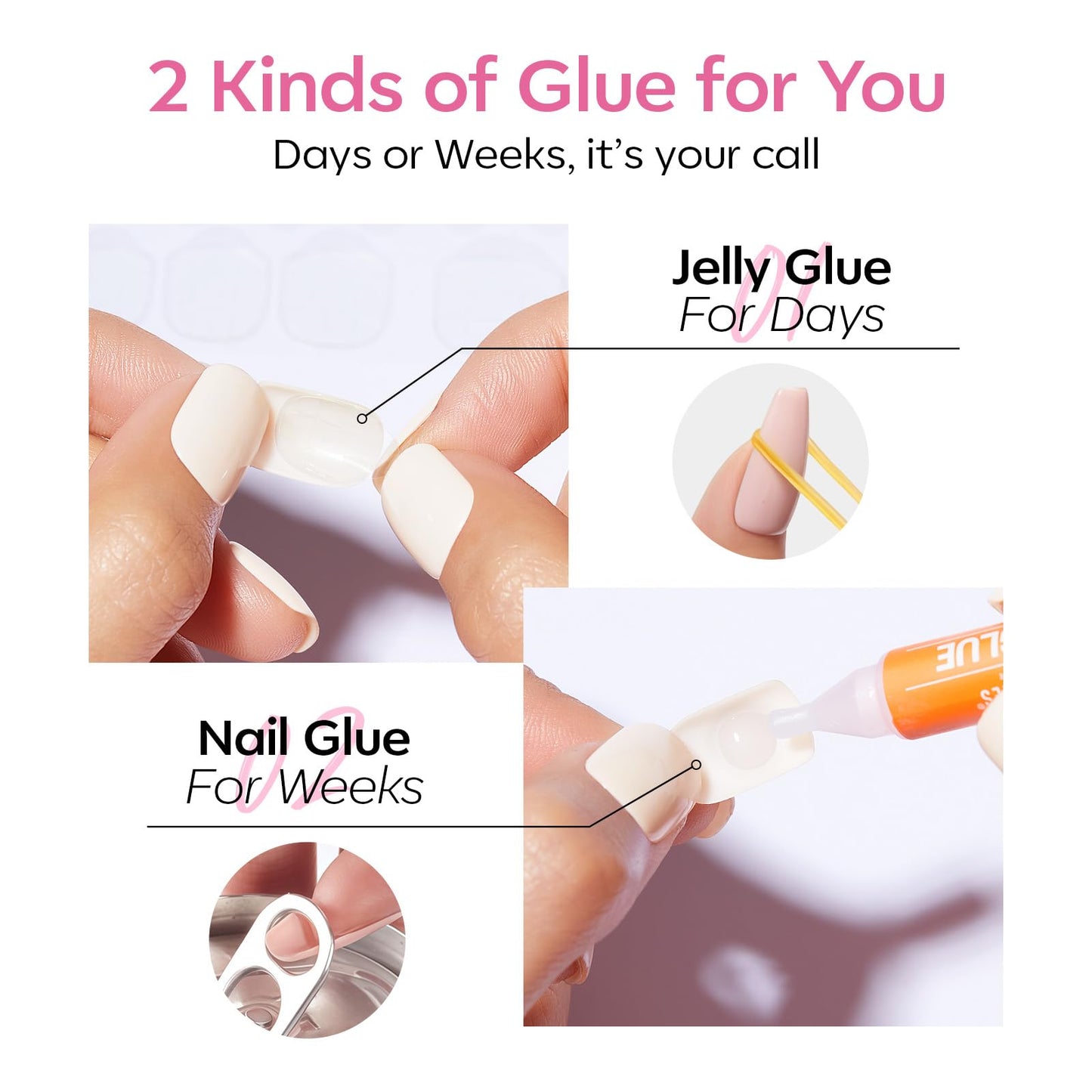 modelones Sakura Pink Short Press on Nails, Oval Fake Nails Kit Press Ons with Nail Glue, Adhesive Tabs, Nail File, Prep Pad, Manicure Stick, 32Pcs 16 Sizes, Spring Summer Women Girl Gift