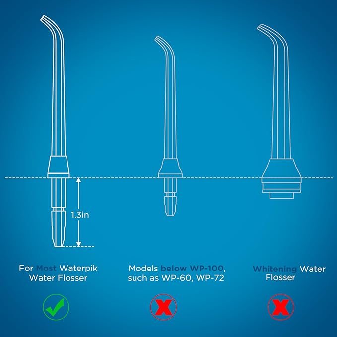 Replacement Heads for Waterpik, Replacement Picks for Water Pik Water Flosser (8 Classic Jet Tips + Storage Case + Travel Case)