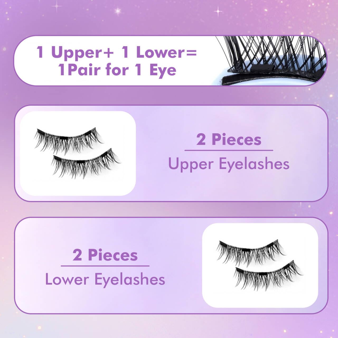 Elara Craft Magnetic Eyelashes with Applicator, Magnetic Eyelashes Natural Look,Reusable Magnet Lashes No Glue Needed Soft Lashes Kit(Natural+Natural)