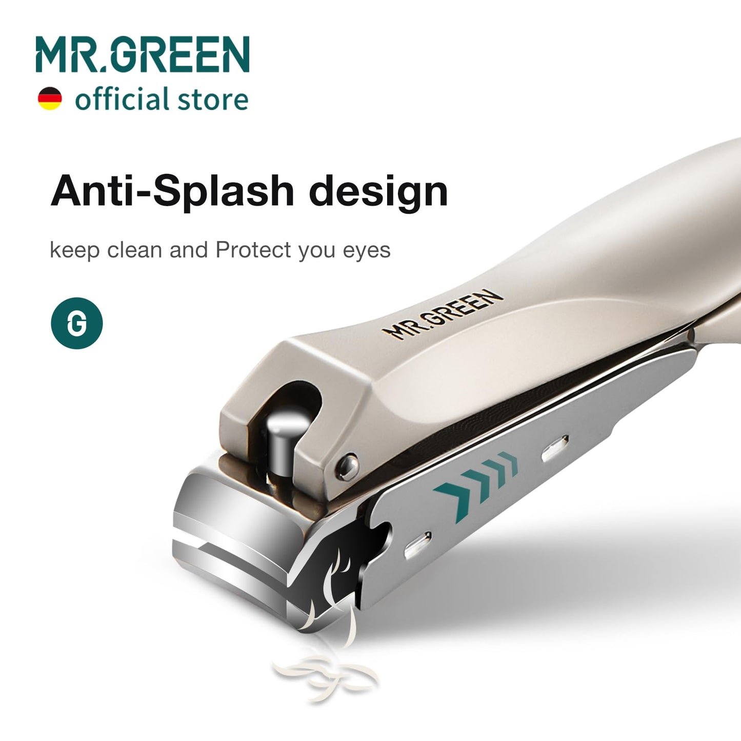 MR.GREEN Nail Clippers Stainless Steel Anti Splash Fingernail Cutter Manicure Tools Bionics Design Pedicure Scissor Nail Trimmer (Nail Clipper Two-Pack (Medium+Large))