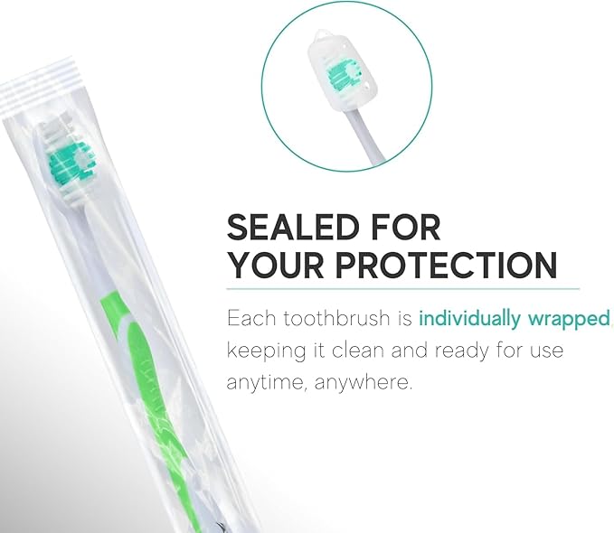 Bulk Toothbrushes Pack - 148 Individually Wrapped Toothbrushes Bulk for Travel, Hotels, Relief Missions, and Donations - Bulk Disposable Toothbrush Pack Adults and Kids