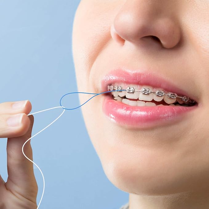 Floss Threaders for Braces, Bridges, and Implants 400 Count (Pack of 8)