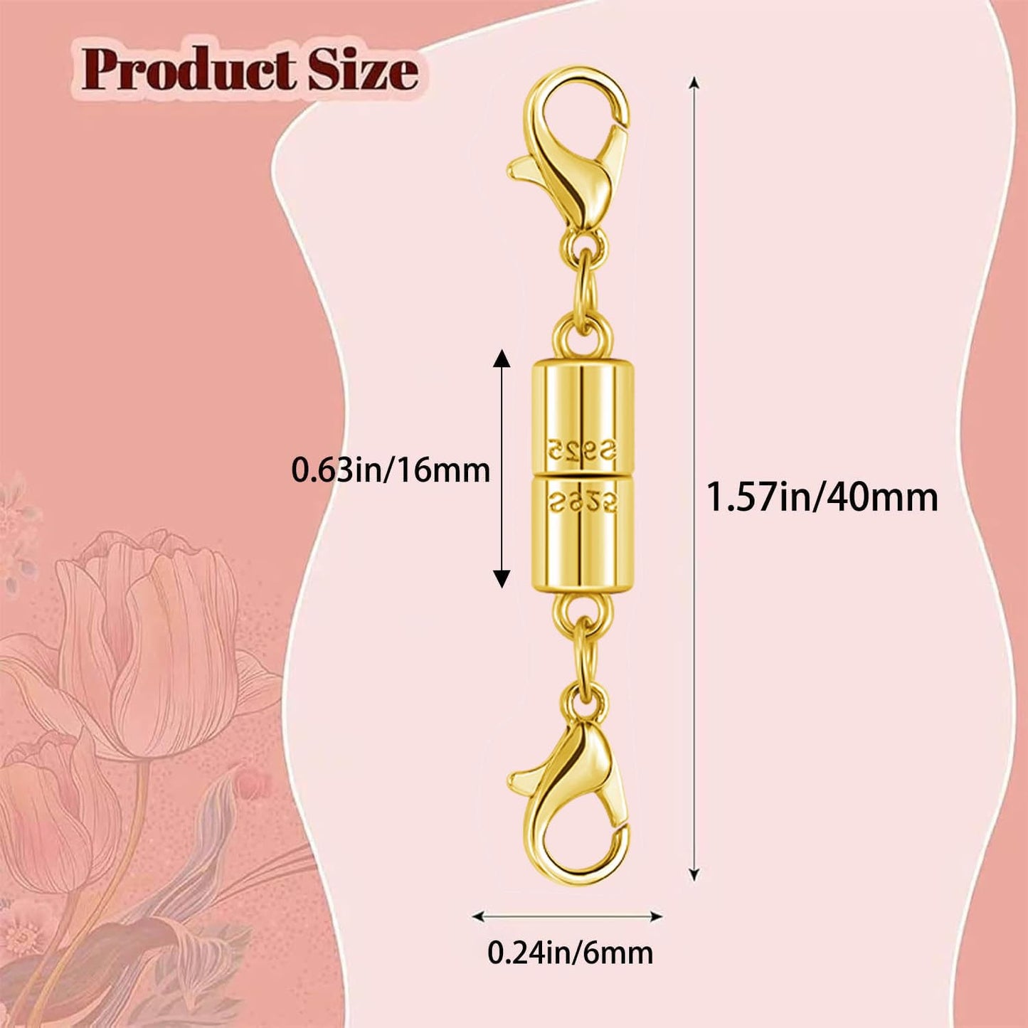 Magnetic Jewelry Clasps, 925 Sterling Silver, Strong Magnetic Closures for Necklaces and Bracelets (6pcs Golden Silvery)