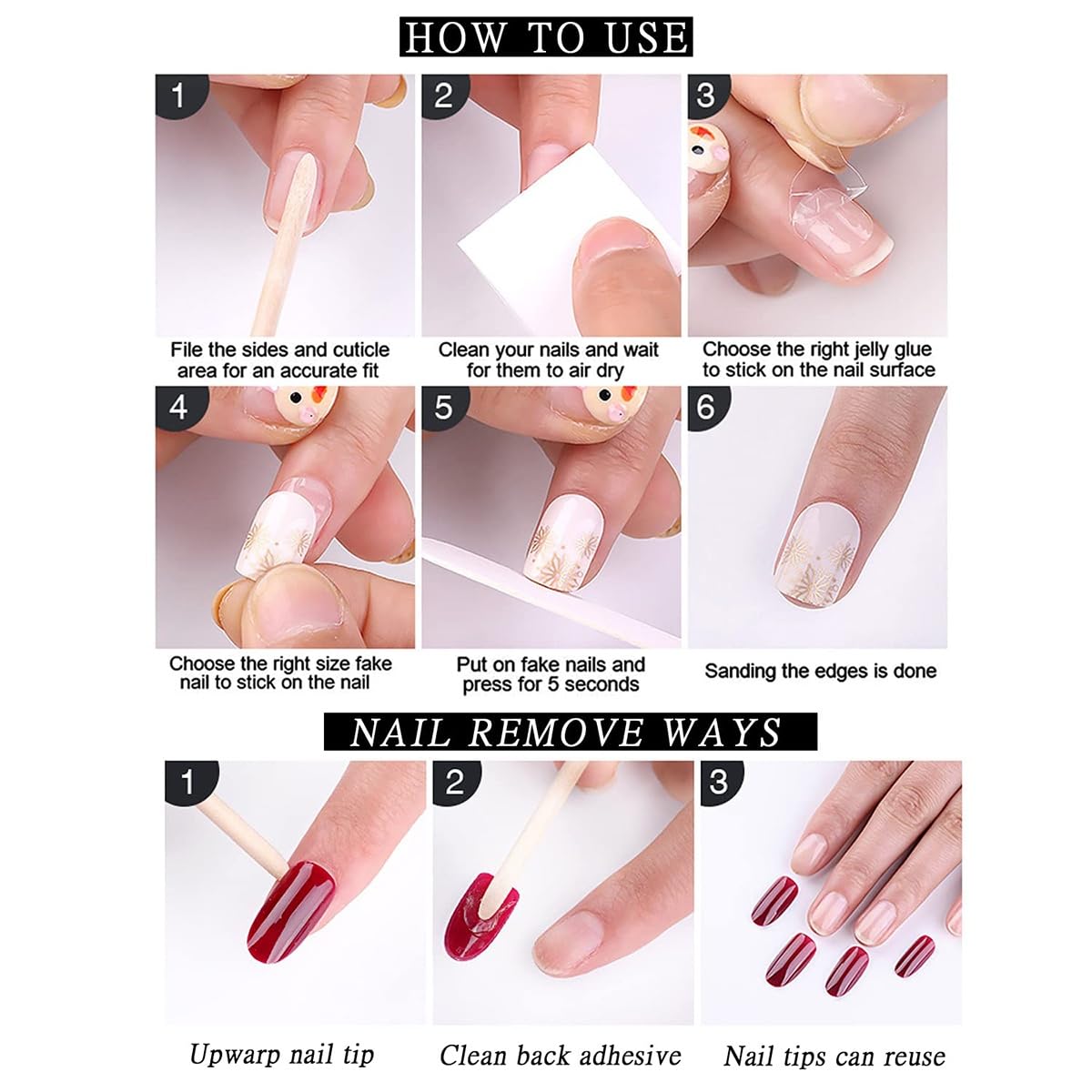 Green French Tip Press on Nails Medium Almond Nude Fake Nails with Glue Reusable Acrylic False Nails Full Cover Glossy Artificial Nails for Women DIY Manicure Decoration 24PCS