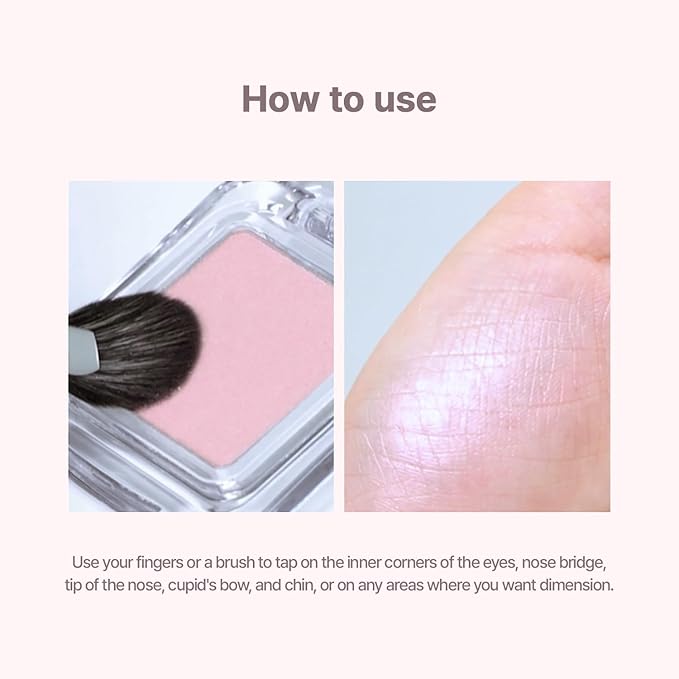 2aN Pure Glash Highlighter – Glass-Like Sheen Powder Highlighter for a Natural, Radiant Glow | Buildable, Long-Lasting, Lightweight Formula (SHELL, 0.8oz)