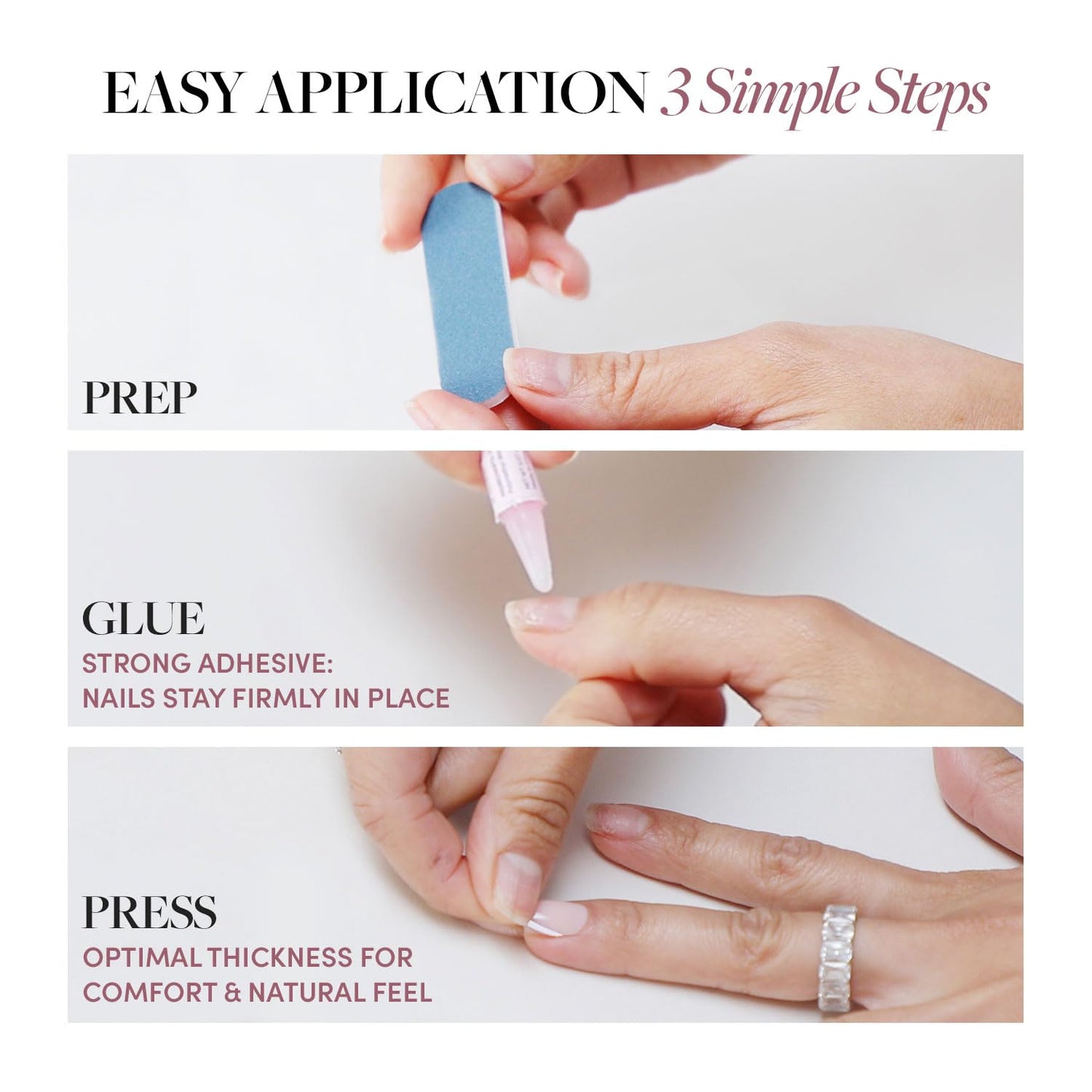 Glamnetic Press-On Nails Bundle - Cherry Glaze & Cosmic | Glazed Short Round Cherry Red Nails | Glossy Sparkly Black Short Squoval Fake Nails | Reusable Nail Kits