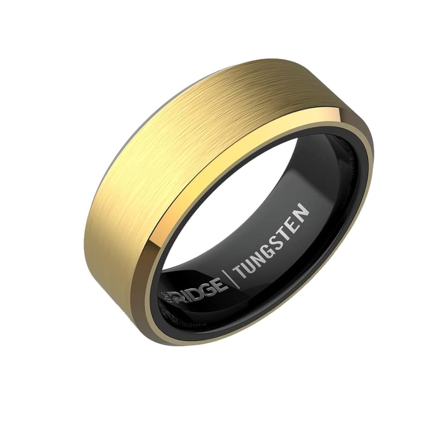 The Ridge 24K Gold Plated Beveled Ring Comfort Fit Wedding Band - 8.5