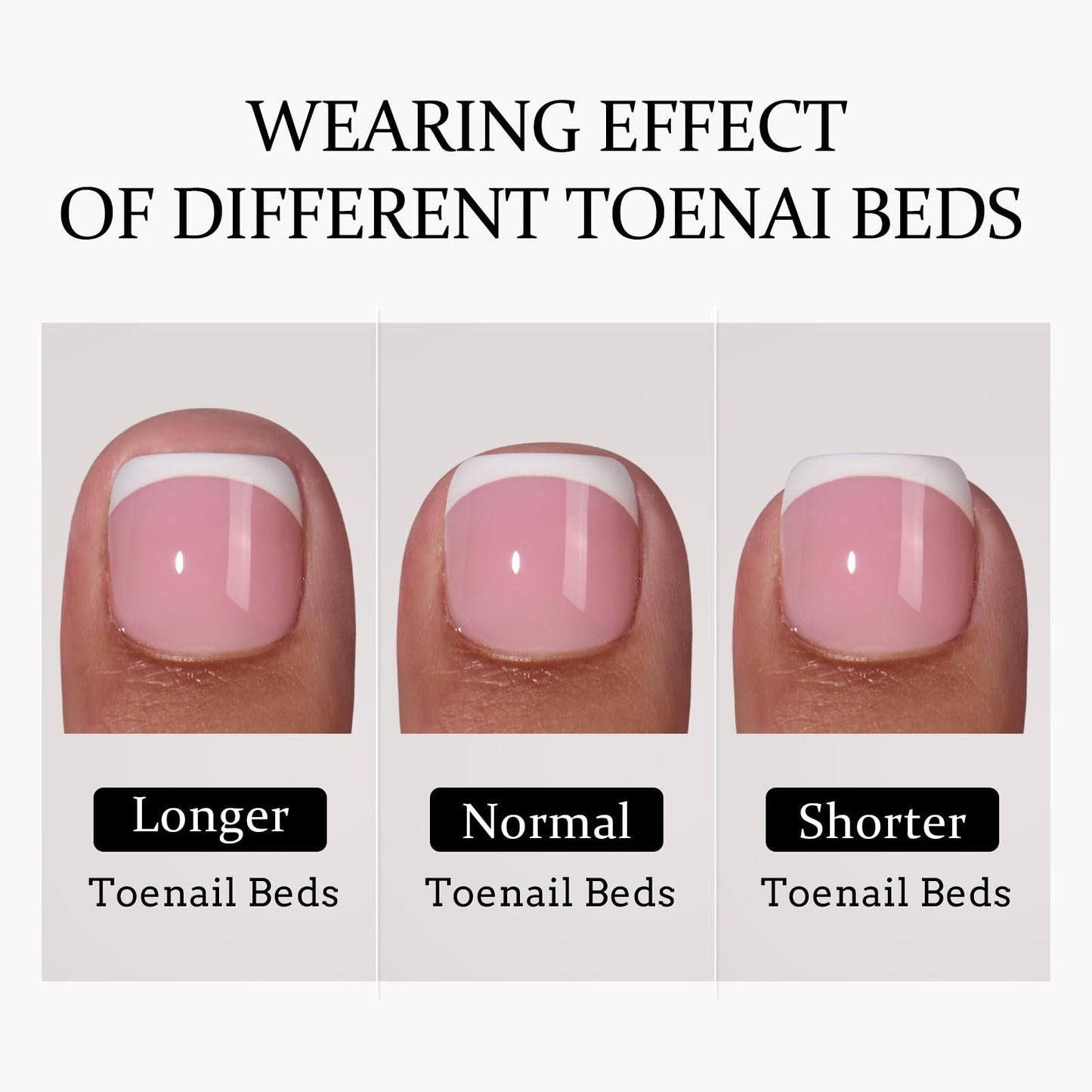 BTArtbox French TIp Press on Nails Toenails Short - Timeless Grace & Classic White