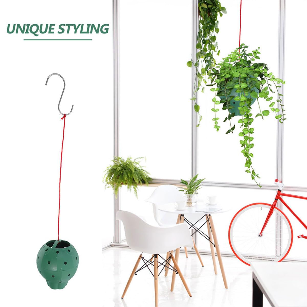 UKCOCO 5pcs Hanging Multi-Hole Plastic Planters for Succulents and Orchids, Strawberry Shape with Side Openings, Seedling Nursery Pots for Indoor Outdoor Gardening